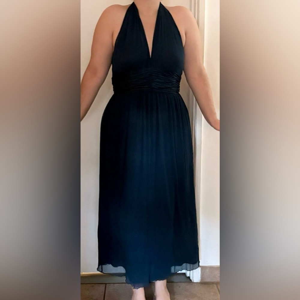 Vintage 2000s Turquoise Halter Dress